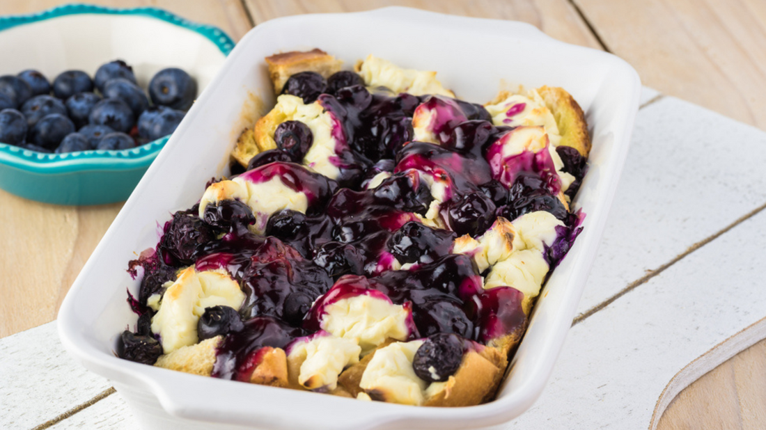 Overnight French Toast with Blueberries and Cream Cheese